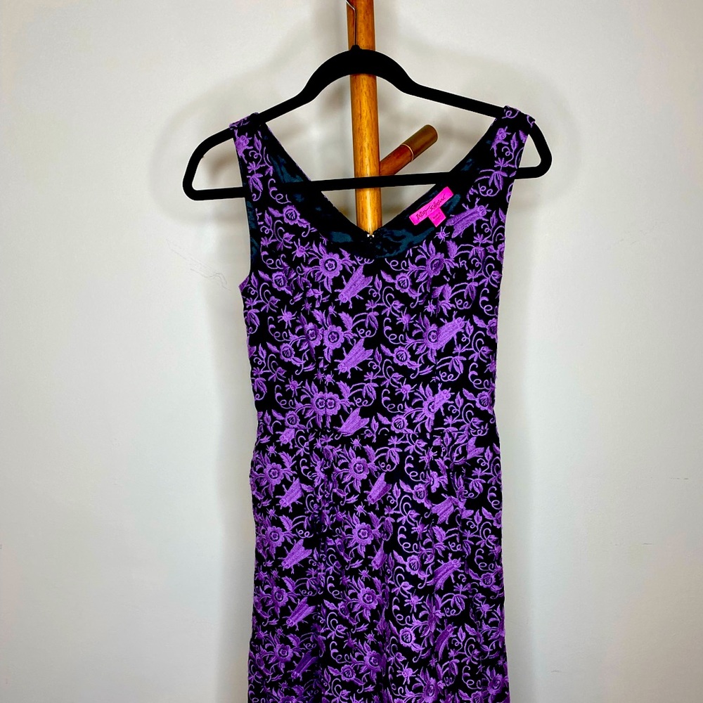 Betsy Johnson embroidered insect floral dress